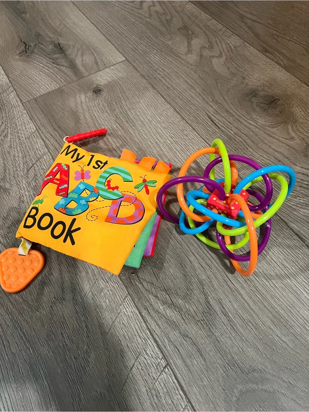 My 1st ABC Book & Colorful Teether Toy - Orange/Multicolor